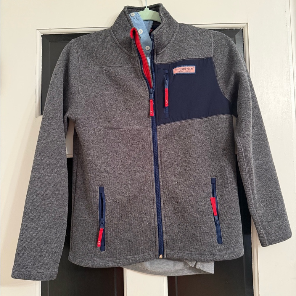 Vineyard Vines Brown and Navy Jacket with Red Detail